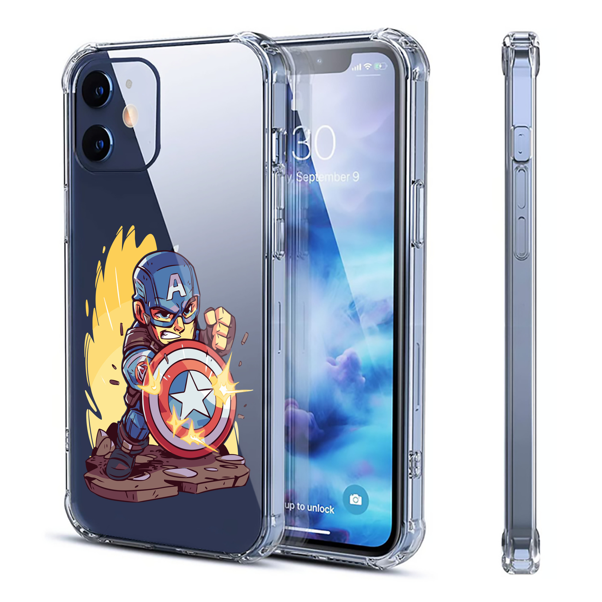 （画像用） アベンジャーズ The Avengers 【iPhone 12シリーズ対応】透明スマホケース（クリアソフトケース）